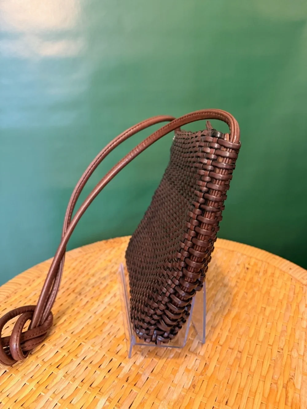 Vintage Nine West Brown‎ Woven Crossbody Bag